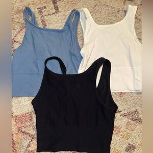 3 workout crop tanks